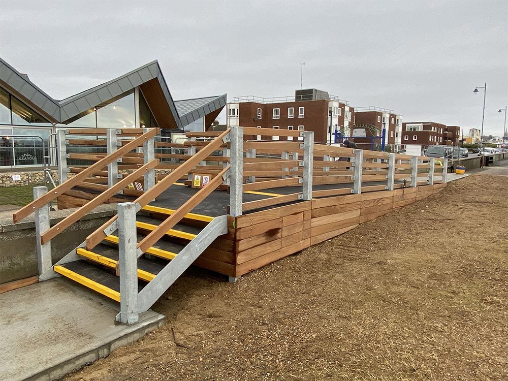 Ramps and staircase access, Felixstowe Beach